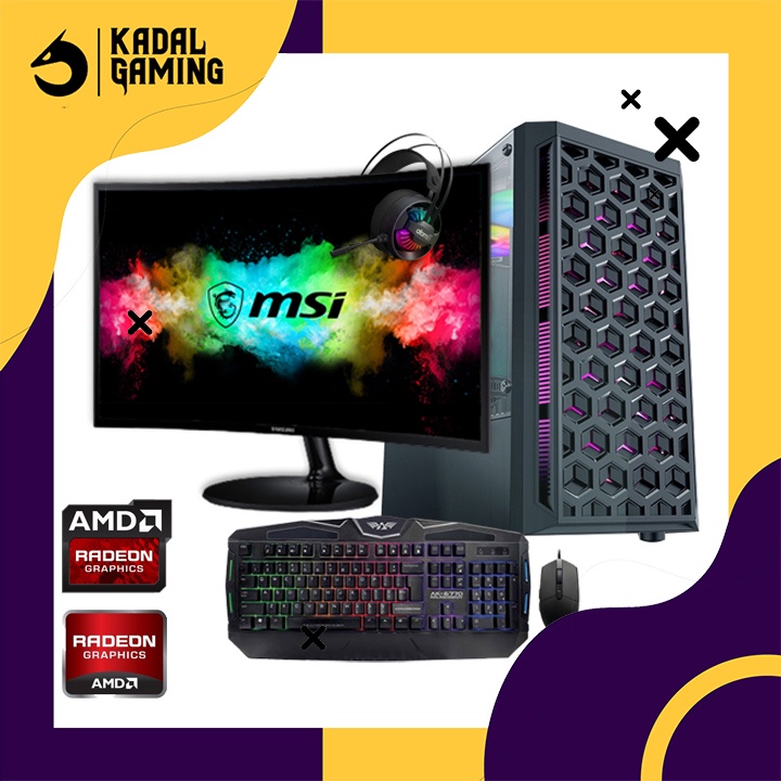 PC RYZEN 5 5600G VGA RADEON 16GB RAM FULLSET SIAP PAKAI GAMING EMULATOR MULTITAB LIVESTREAM