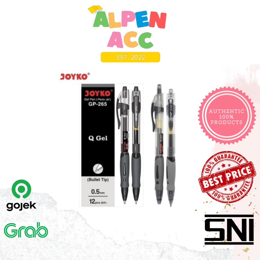 

JOYKO Gel Pen | Pulpen Pena Bolpoin Joyko GP-265 Q Gel | 1pack : isi 12pc