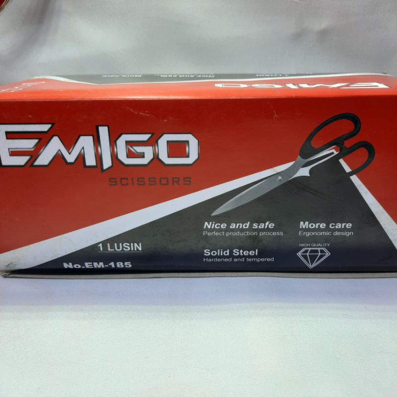 Gunting Isi 12 Pcs Gunting Emigo NO.EM.185 Besar Grosir