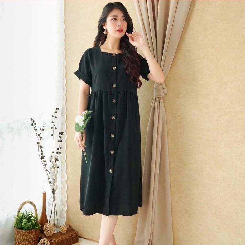 DRESS ONETHIA LONG SQUARE/DRESS WANITA/DRESS/CASUAL DRESS