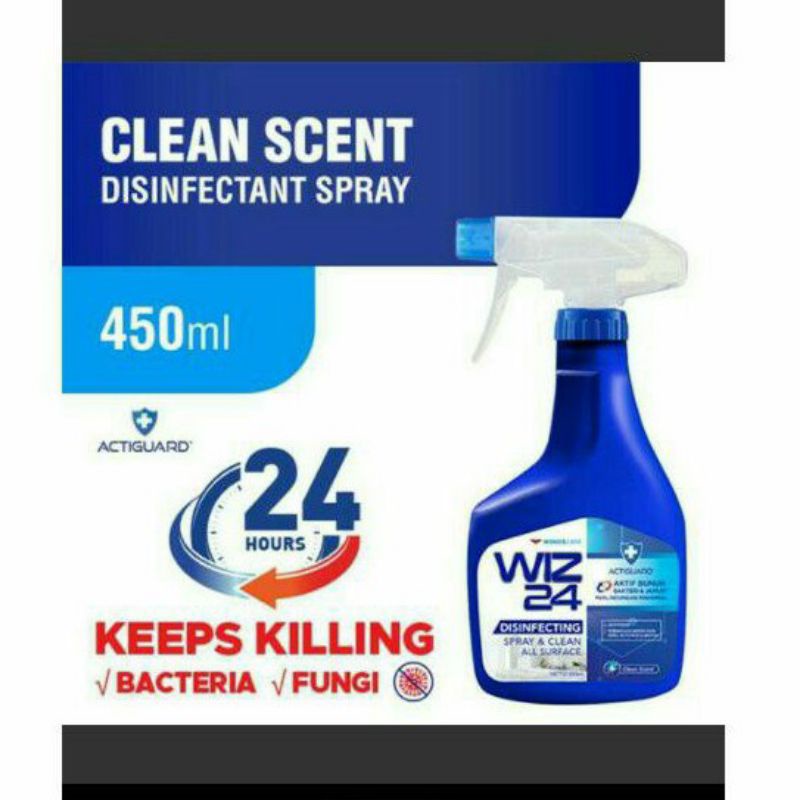 WIZ24 WIZ 24 DISINFECTING SPRAY & CLEAN 450ML / DETTOL