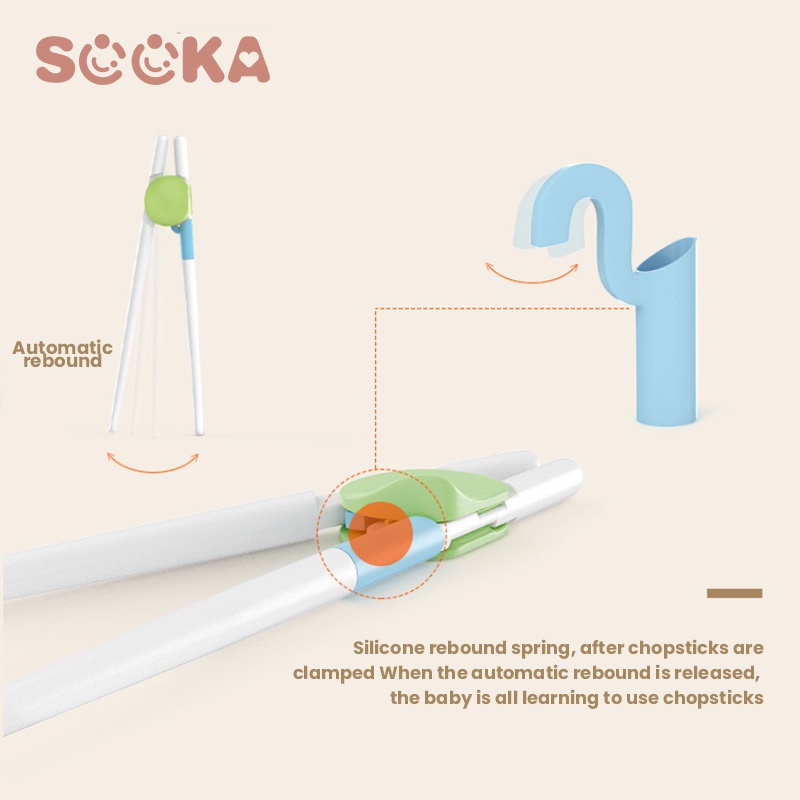 SOOKA Sumpit Training Anak/Training Chopstick/Children chopstick,Sumpit belajar motorik anak + Free Case SK-ECA1096