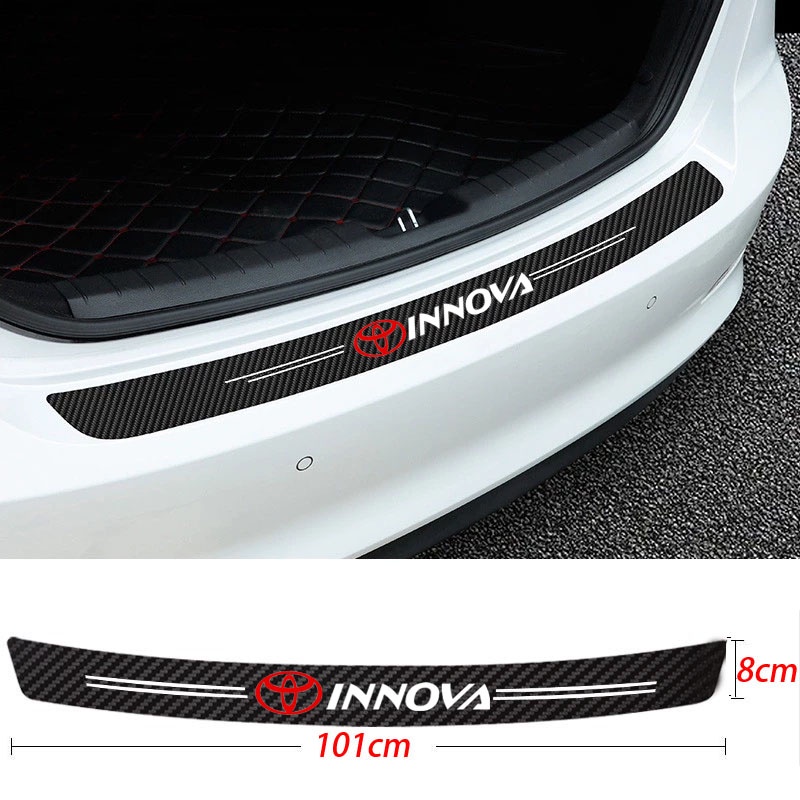 Stiker Pelindung Pintu Mobil Bahan Kulit Serat Karbon Anti Gores Untuk Toyota Innova AN40 AN140 Kijang Innova 2.0G 2.0V