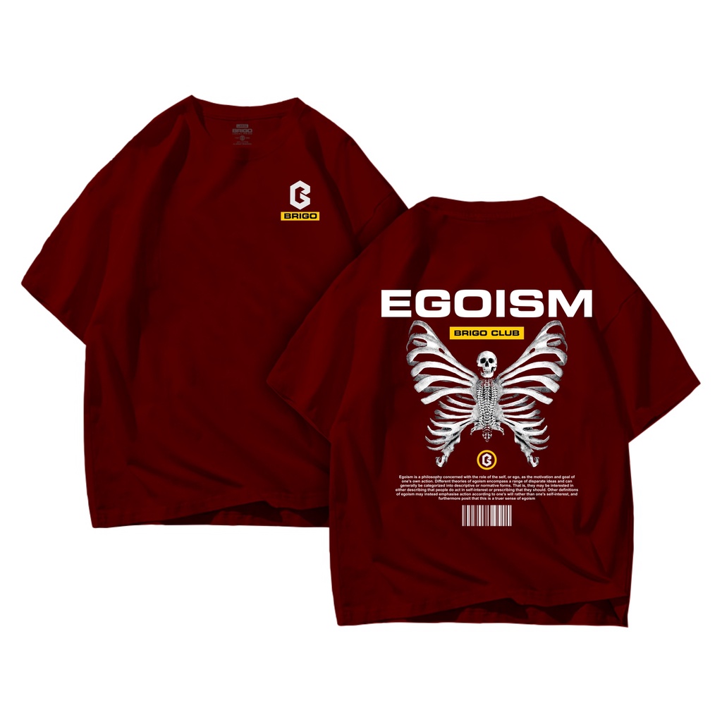 Kaos Oversize Print DTF EGOISM II BRIGO Kaos Oversize EGOISM II Kaos Jumbo Size Pria &amp; Wanita