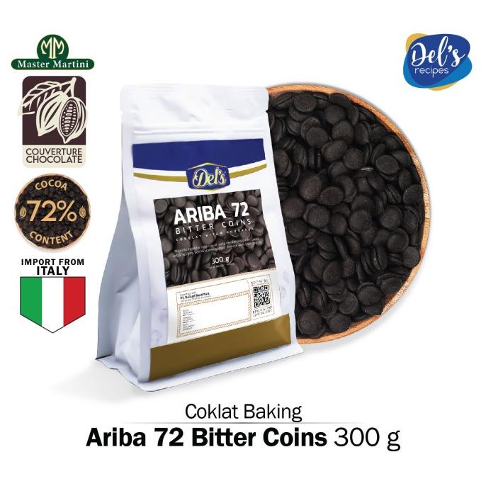 

BISA COD Ariba Couverture Dark Chocolate 72% Coin - Coklat Kovertur Koin 300gr