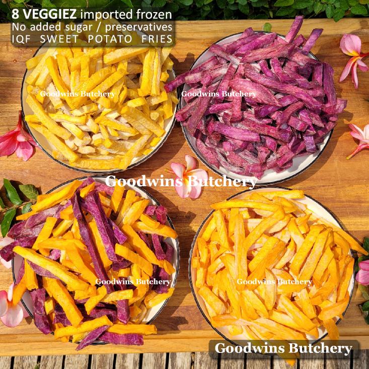 

UBI BEKU SEMUA WARNA Cilembu Ase Ungu Mix 8Veggiez | IQF frozen import vegetable import 8 Veggiez SWEET POTATOES 500g