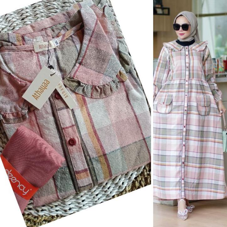 Rekomendasi DRESS GAMIS TRISET ATHAYAA TERBARU - Katun Triset Blouse Katun Premium Tunik Gamis Wanit