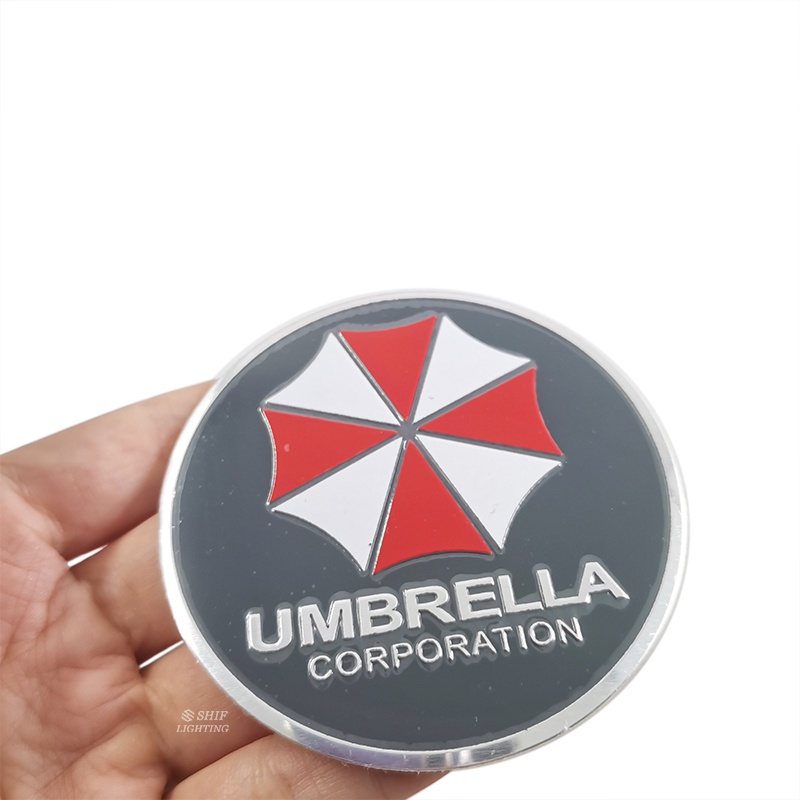 1pc Stiker Emblem Logo Umbrella CORPORATION Bahan Aluminum Untuk Dekorasi Mobil