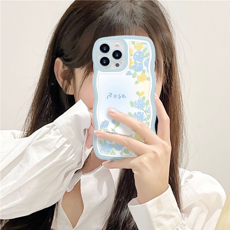 Soft Case Silikon Motif Lukisan Bunga Untuk iPhone 14 13 12 11 Pro Max X Xr Xs Max 8 7 6 6s Plus