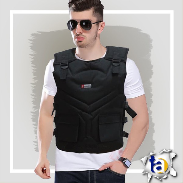 ROMPI MOTOR PELINDUNG DADA EIGER BAHAN DINNIR WARNA HITAM