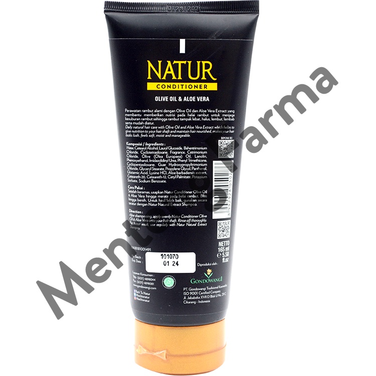 Natur Hair Conditioner Olive Oil And Aloe Vera 165 ML - Perawatan Kesuburan dan Menutrisi Rambut
