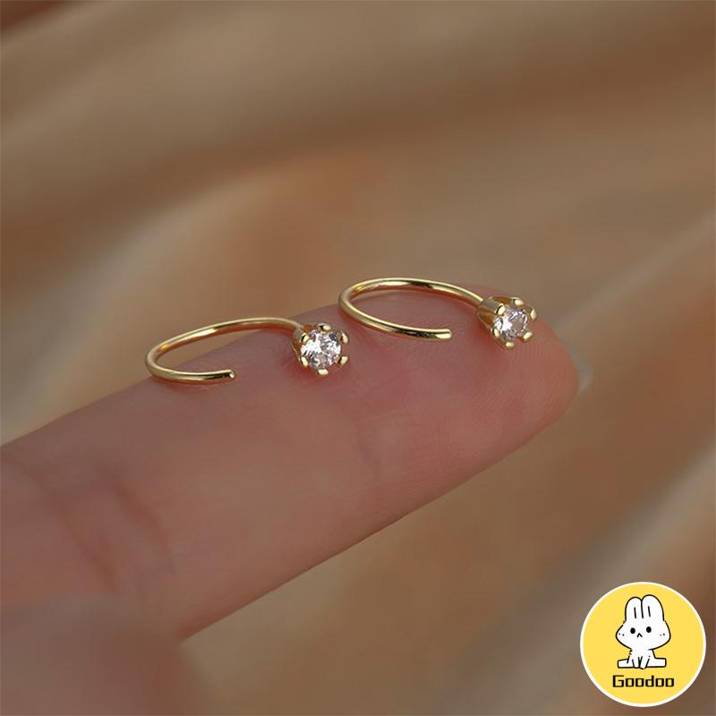 Anting Zirkon Temperamen Fashion Wanita Tidur Gratis Melepas Anting-Anting Trendi Yang Indah -Doo