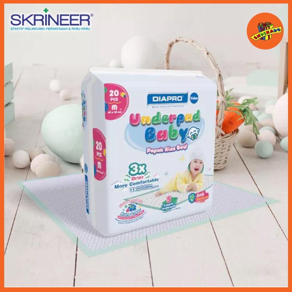 MAKASSAR! DIAPRO Underpad Baby Bayi 20 pcs - Perlak Bayi - Alas Bayi