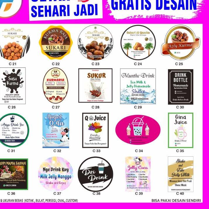 

[PRODUK J9KSP] LABEL STIKER BULAT CROMO GLOSY CETAK CUSTOM A3 SQY