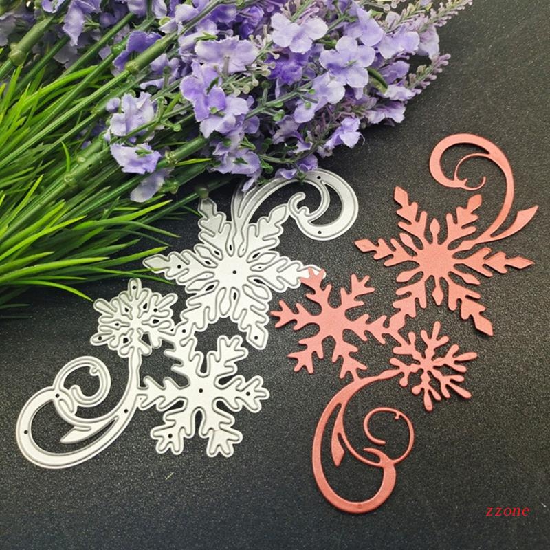 Cetakan Stensil Cutting Dies Motif Snowflake Natal Bahan Metal Untuk Scrapbook / Craft Diy