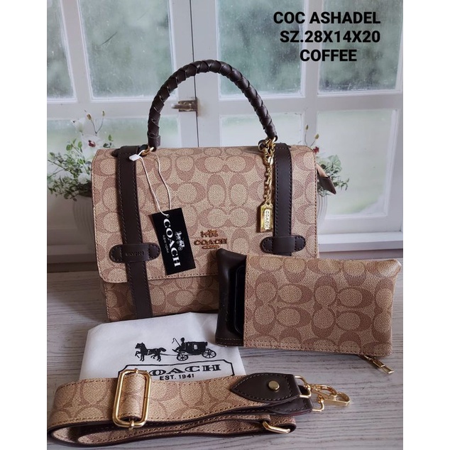 Tas Pesta Wanita Top Handle bag COC Ashadel Set Dompet Panjang