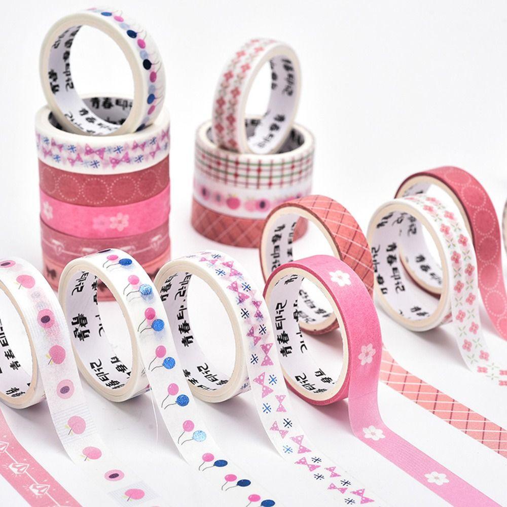 Top 12Rolls/Set Washi Tape Baru Sastra Scrapbooking Gadis Hati Kecil Segar Kreatif Alat Tulis DIY Bahan