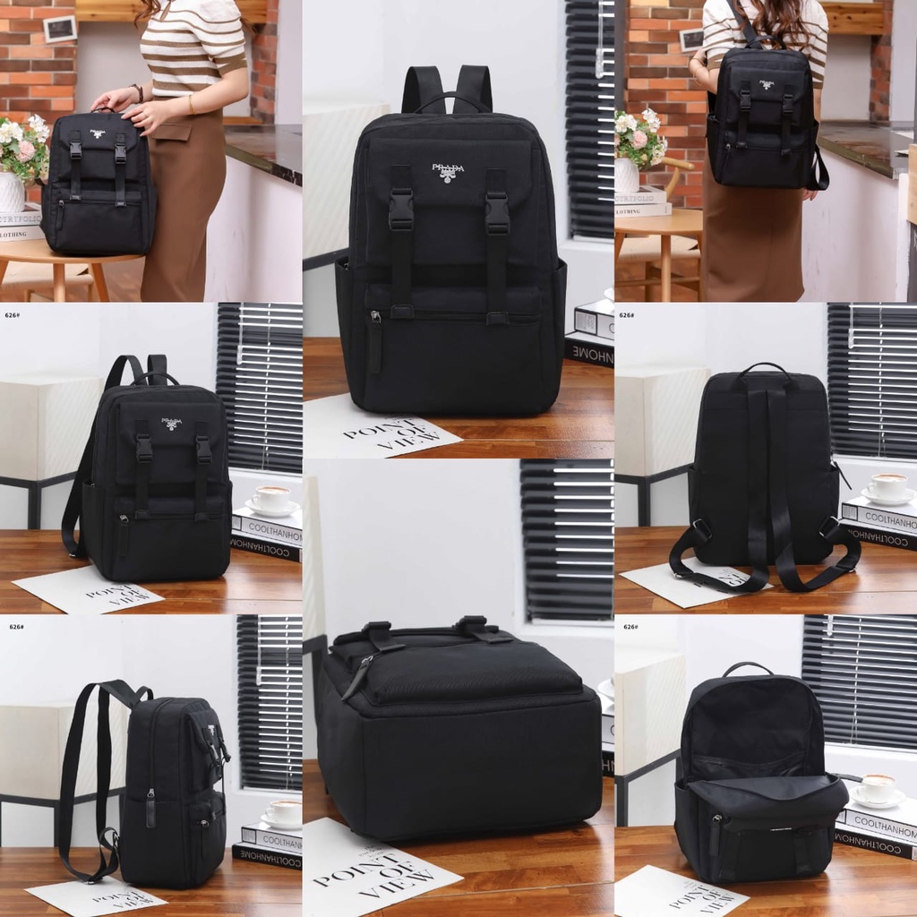 PRD Backpack Multy Fungsi Canvas Silver Hardware R611 R612 R626 R627