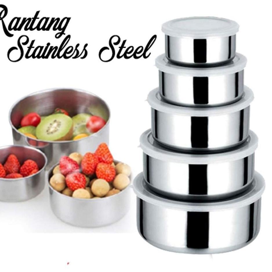 Direkomendasikan--Rantang Stainless Steel 5 Susun Protect Fresh Box Mangkok Penyimpan Makanan Tutup 