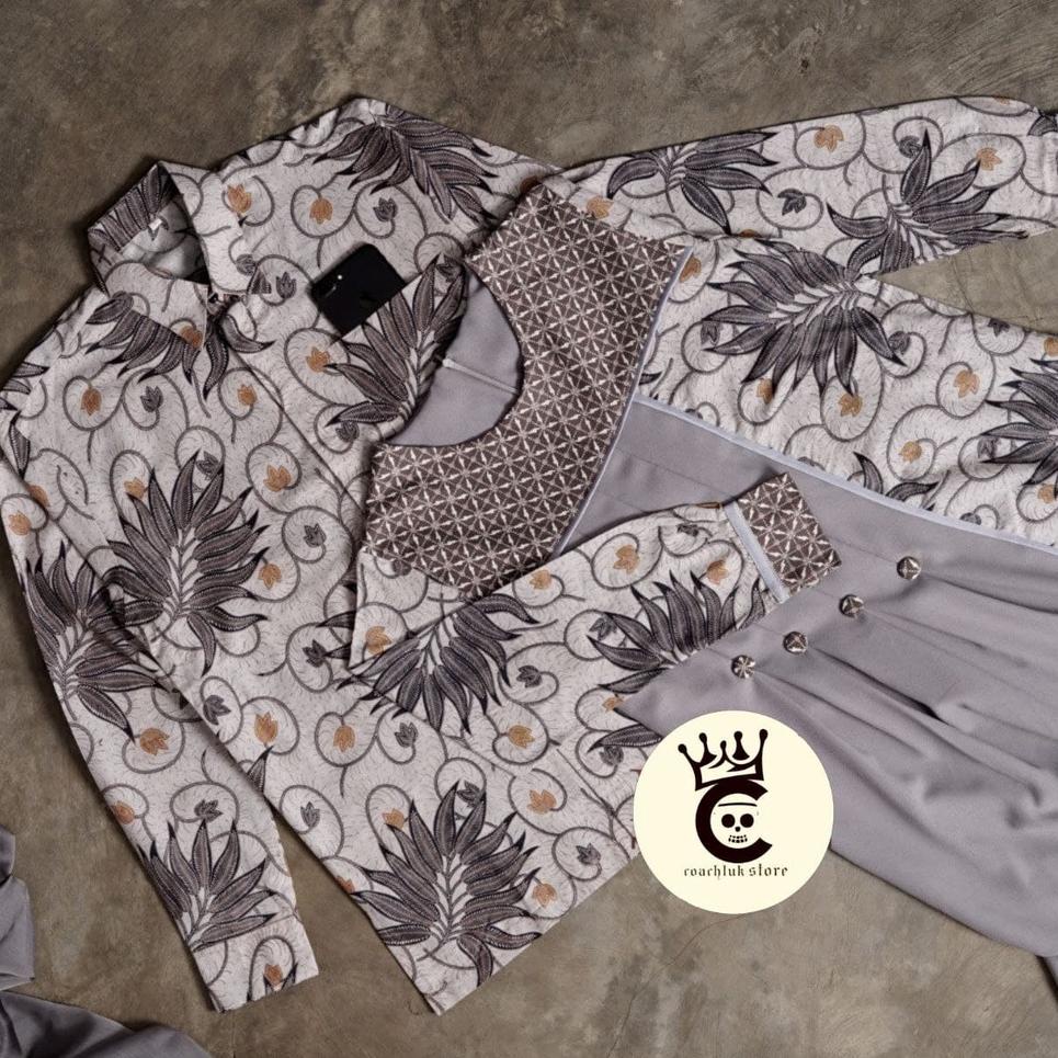 [Art. Z9381V] Baju Couple Sarimbit Batik Keluarga Suami Istri Ayah Ibu Dan Anak cewe cowo Modern Set