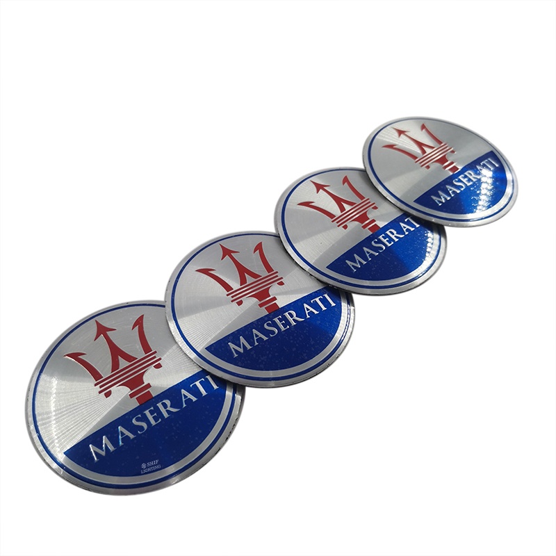Stiker Emblem Logo MASERATI 4x56mm Untuk Dekorasi Velg Mobil