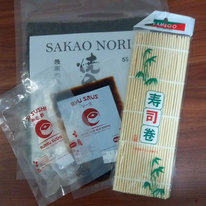 

SALE✅Nori sushi + Cuka Sushi + SHOYU+ roller mat HALAL|RA7