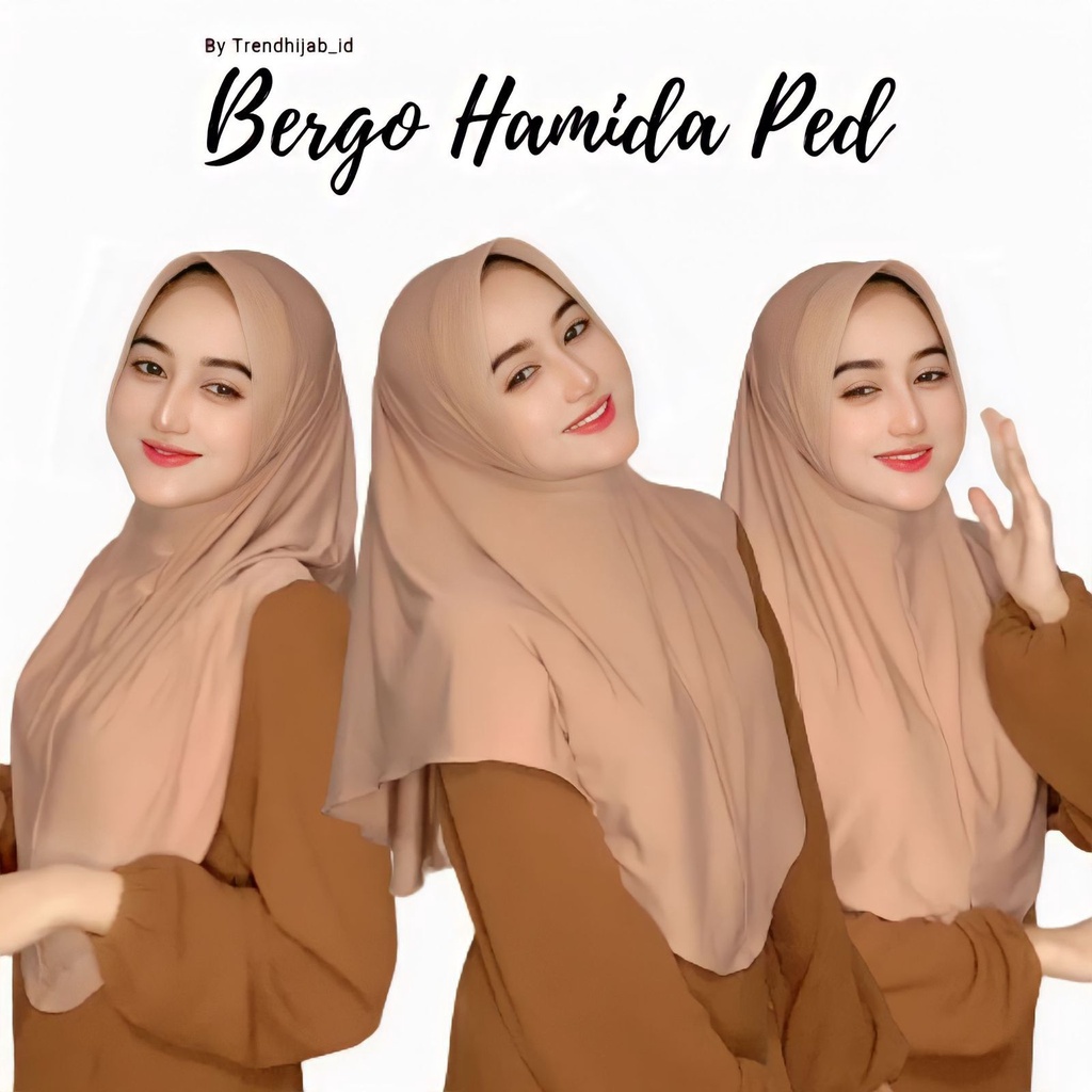 HIJAB JILBAB INSTAN BERGO HAMIDAH PED ANTEM BAHAN JERSEY