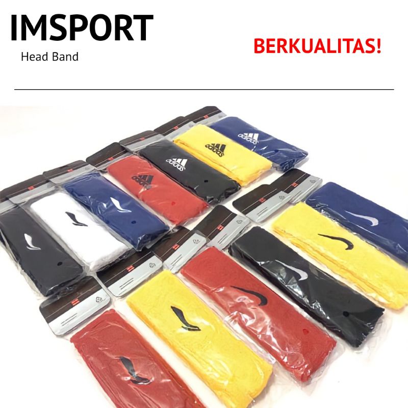 Headband Sport / Hairband Sport Olahraga Tebal Pria Wanita