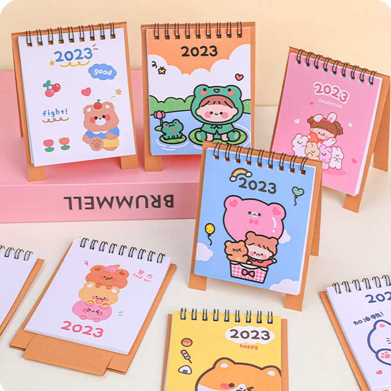 Kalender Meja Mini Motif Kartun Kawaii 2023 Untuk Kantor / Sekolah / Hadiah 2023