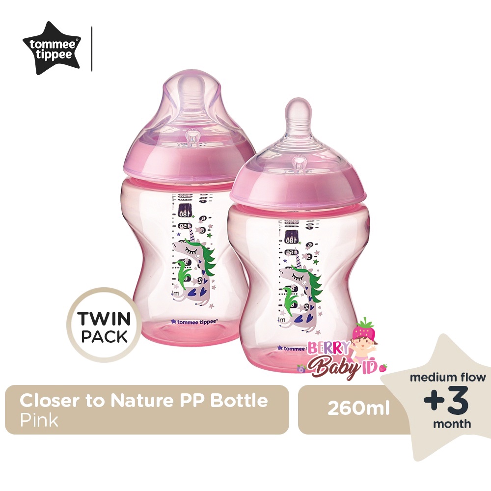 Tommee Tippee Closer to Nature Twin Bottle 2 Buah Botol Susu Bayi Berry Mart