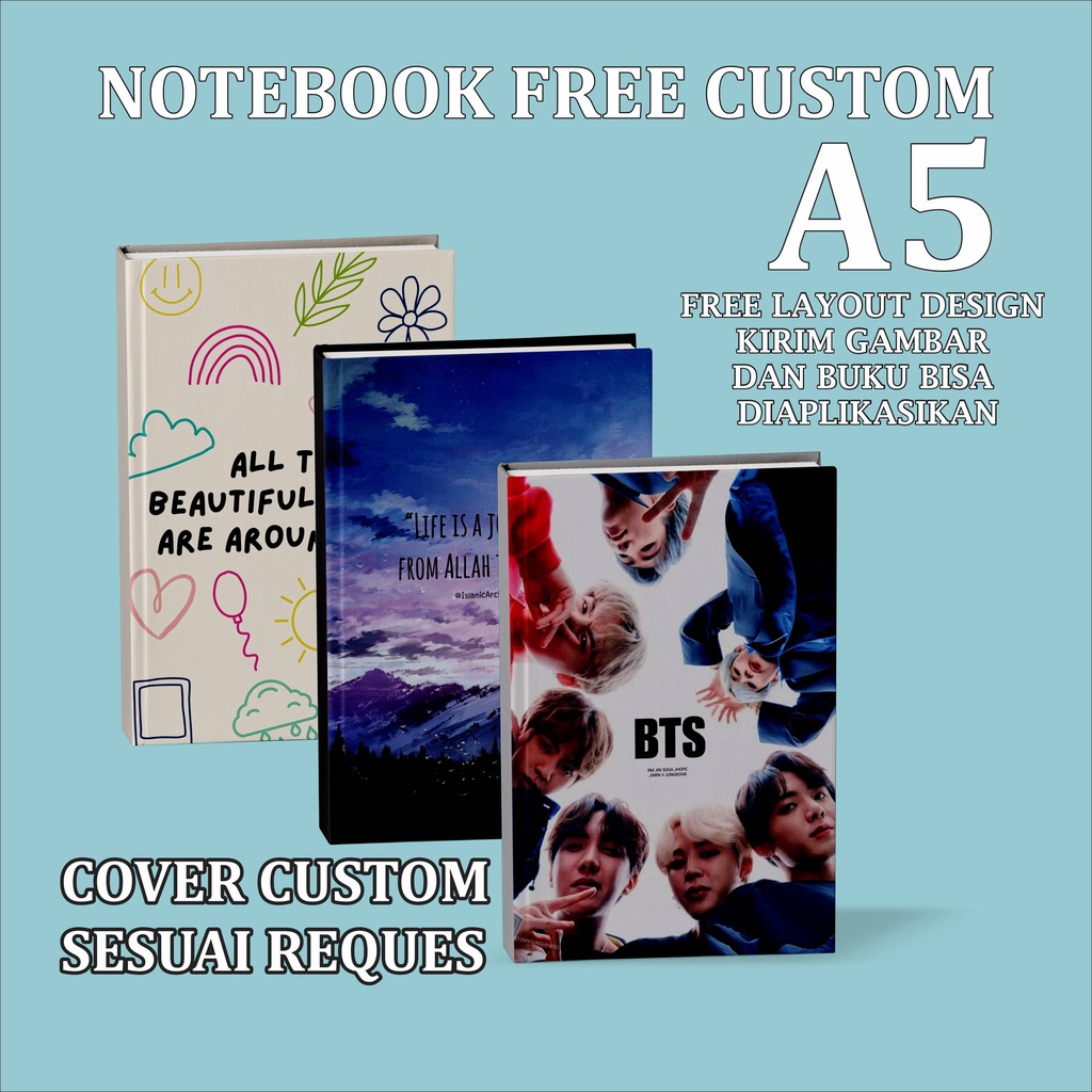 

(Hard Cover) Notebook Custom Ukuran A5