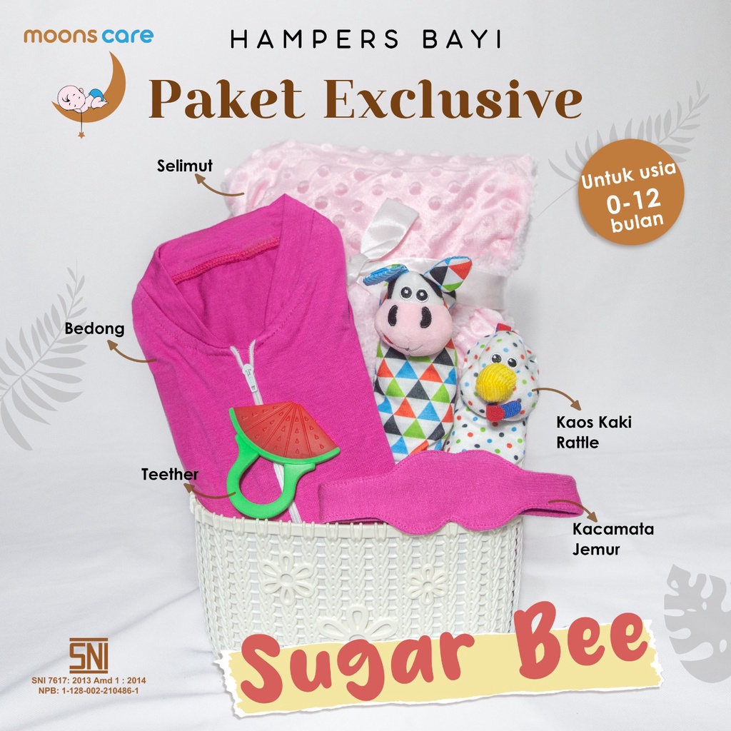 HAMPERS BAYI NEWBORN BY MOONSCARE -  PAKET SUGARPLUM DAN SUGARBEE- HAMPERS KADO KUALITAS PREMIUM -  HAMPERS JUMPER
