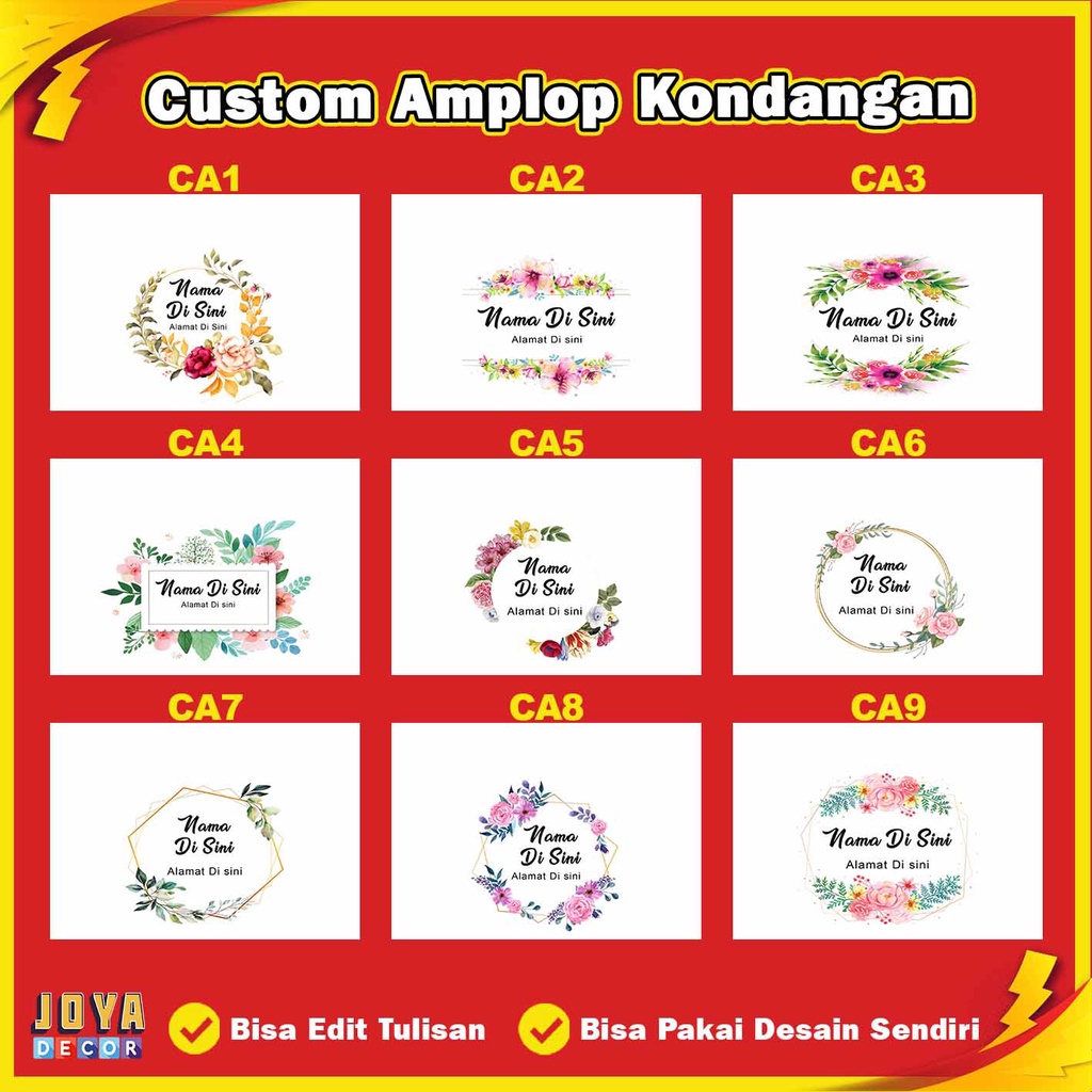 Amplop Kondangan Custom Nama dan Alamat