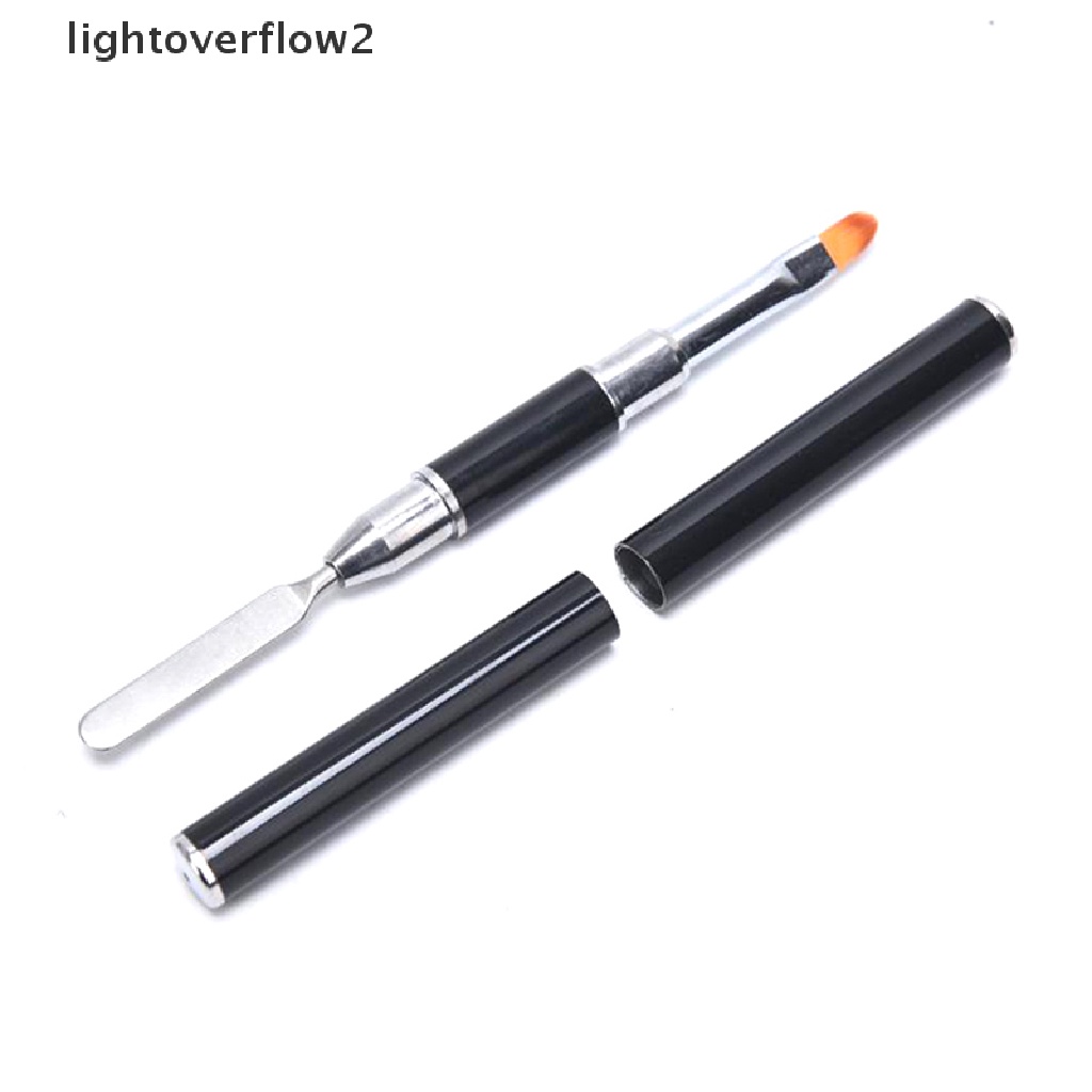 (lightoverflow2) 2in1 Kuas Nail Art Dua Sisi Bahan Stainless Steel (ID)