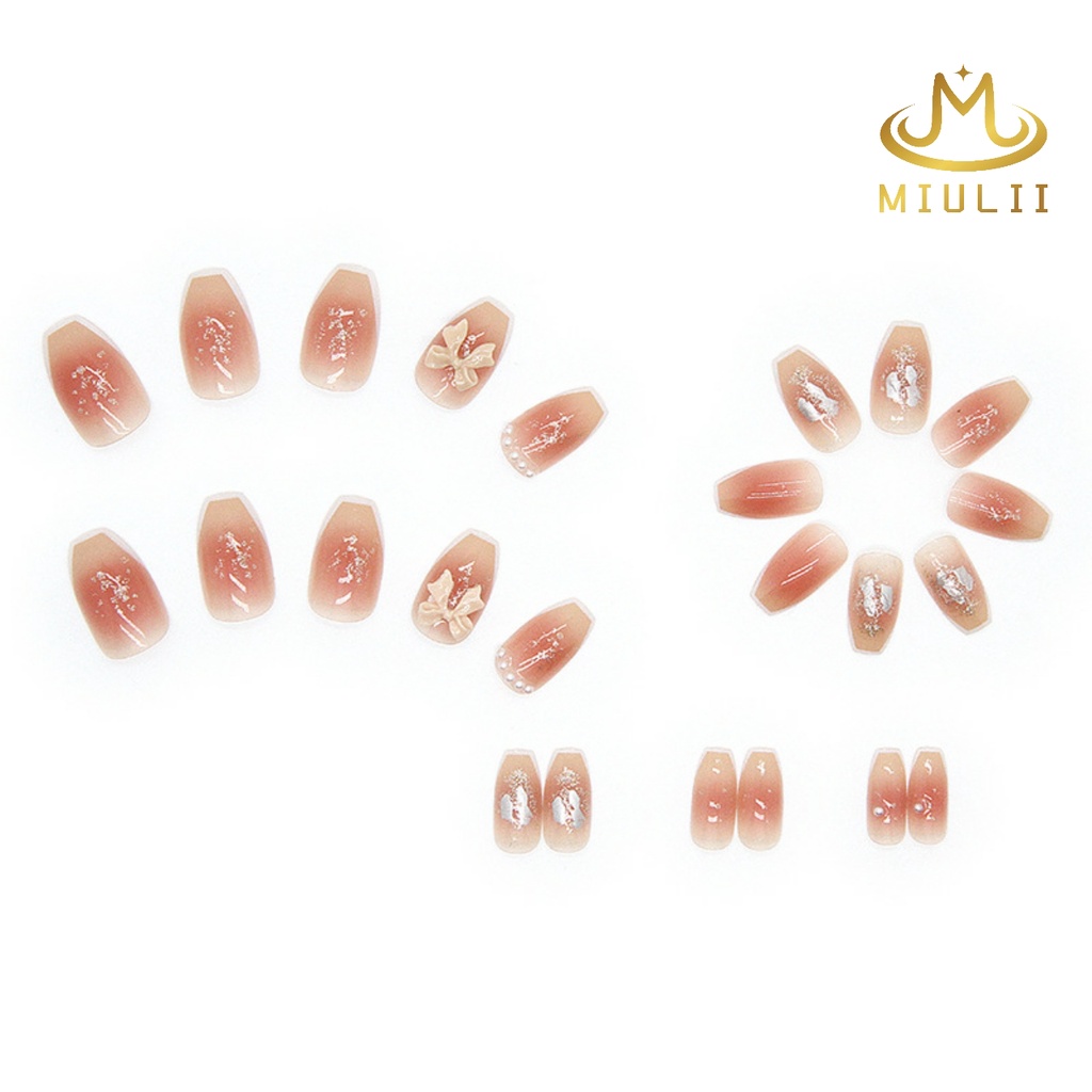 MIULII / KUKU PALSU   A0592  / 24PCS / 3D / NAIL ART / PREMIUM / CUTE / FREE LEM JELLY / KUTEK