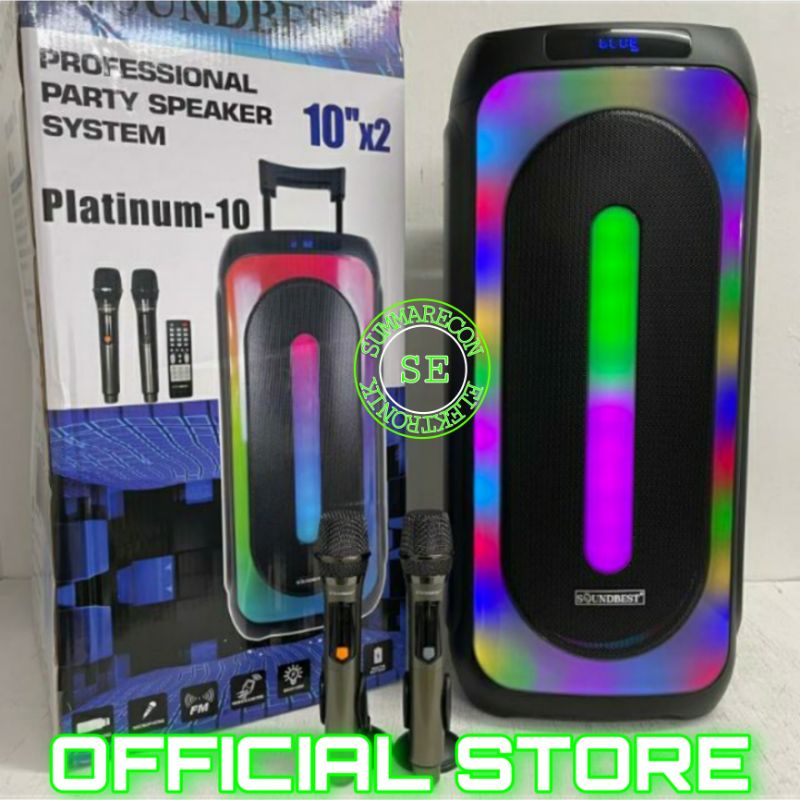 speaker portable 10 inch original soundbest platinum 10 speaker karaoke mic wireless bluetooth mp3