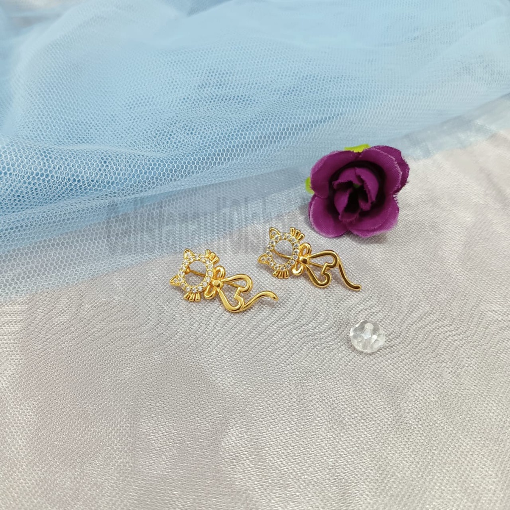 ANTING JALAR BERRAMBAT WANITA FASHION PERHIASAN EMAS KOREA ANTI KARAT DAN ANTI LUNTUR
