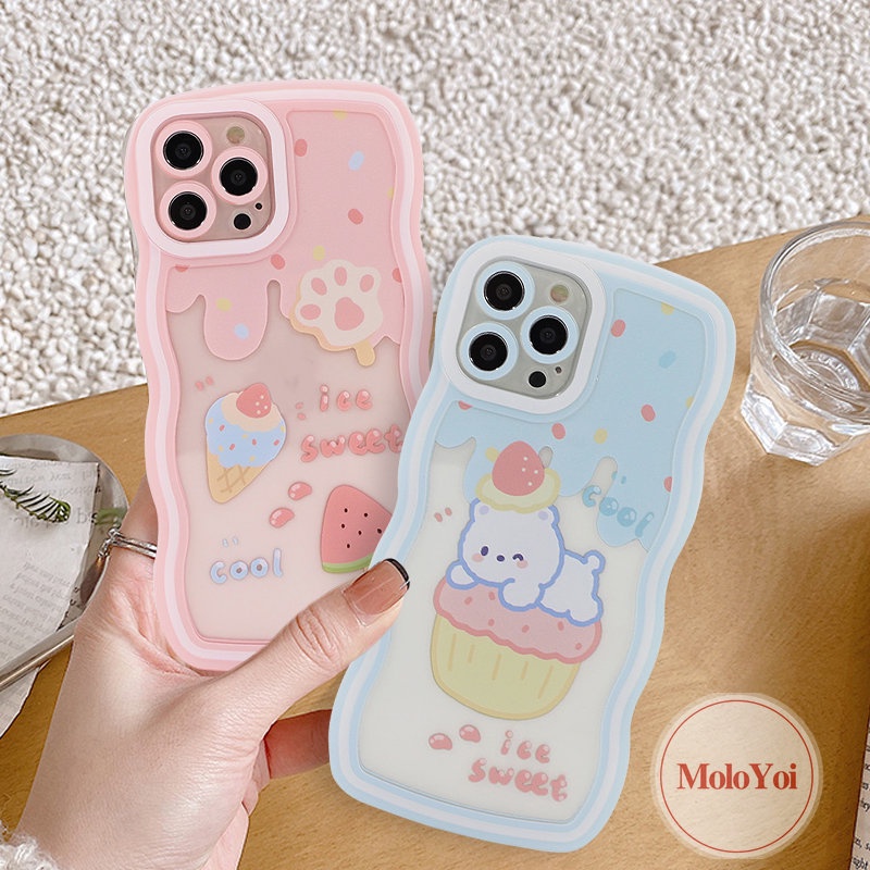 Soft Case Tpu Motif Kartun Beruang Untuk iPhone 11 7 8 14 Plus XR 6 6s Plus 11 13 14 12 Pro Max X XS Max SE 2020