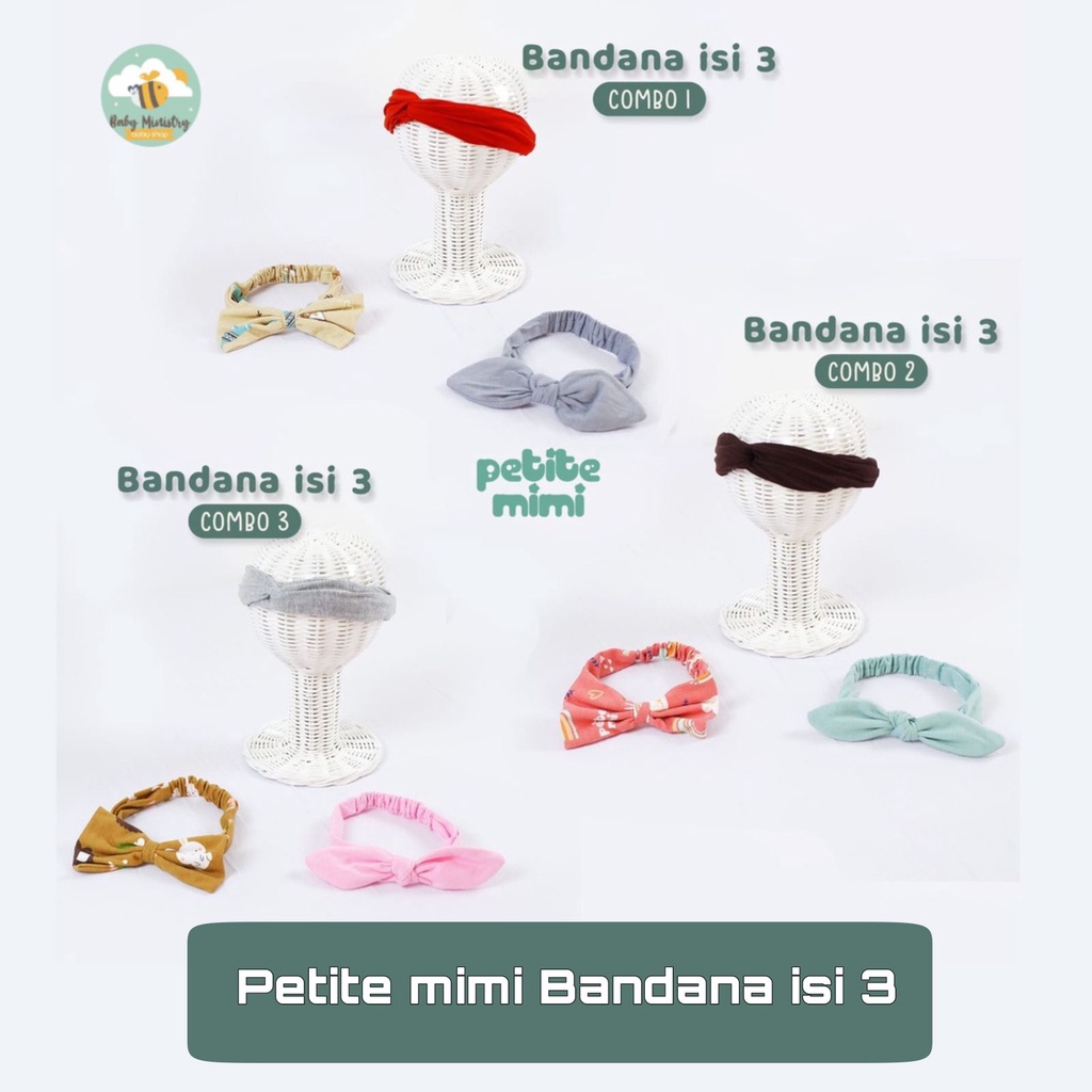 PETITE MIMI HEADBAND ISI 3/ BANDANA BAYI isi 3 / AKSESORIS RAMBUT BAYI