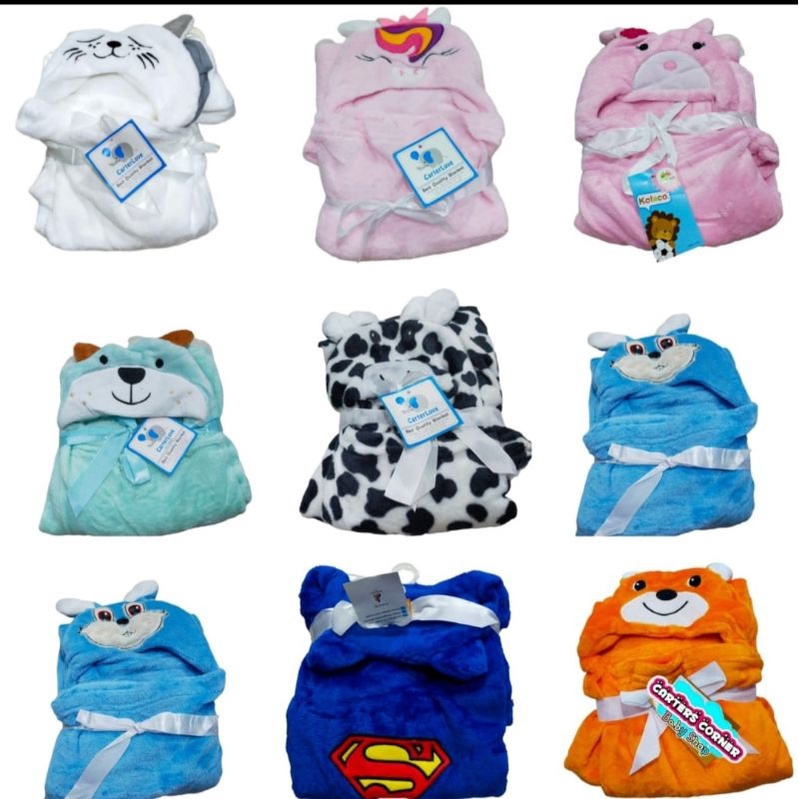 BEST SELLER...SELIMUT BAYI TOPI KARAKTER BONEKA DOUBLE FLEECE SELIMUT BLANKET BAYI TOPI BONEKA