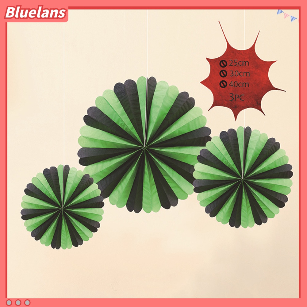 3pcs / Set Banner Gantung Bentuk Bulat Sarang Lebah Bahan Kertas Untuk Dekorasi Pesta Halloween