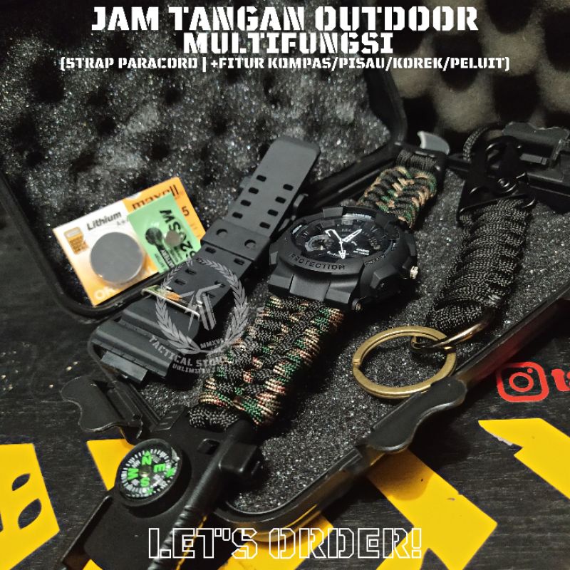 Jam Tangan Paracord Custom - Jam Tangan Tactical Outdoor Survival TSI SERIES #05