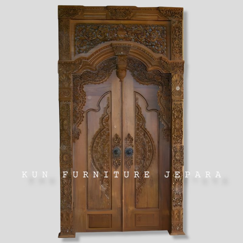 pintu gebyok jati ukir Jepara pintu ukir relief kayu jati 150*270