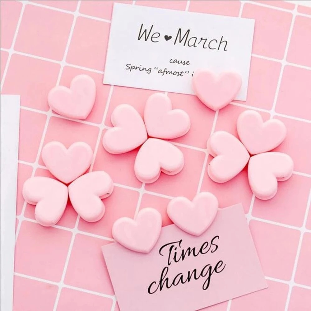Klip Penjepit Foto Bentuk Hati Bahan Plastik Warna Pink