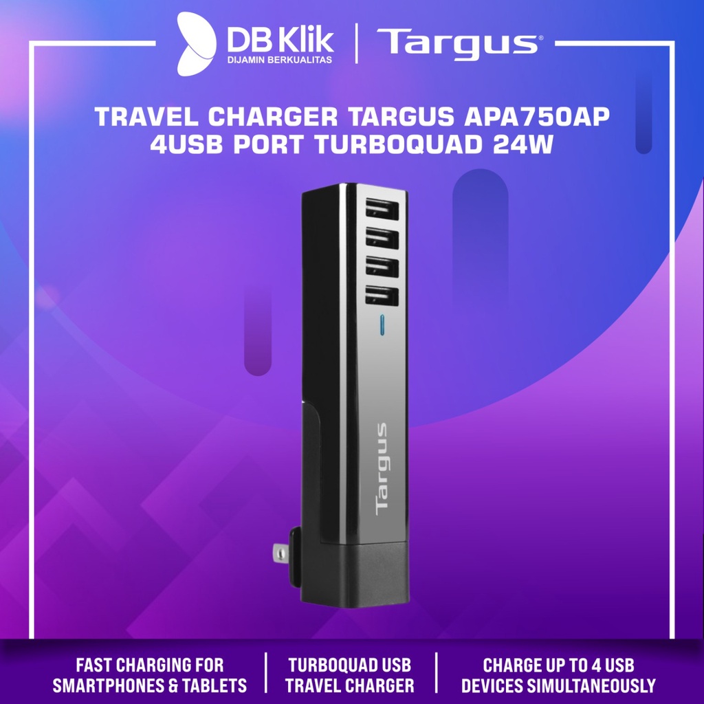 Travel Charger Targus APA750AP 4USB Port TurboQuad 24W 4World Adapters