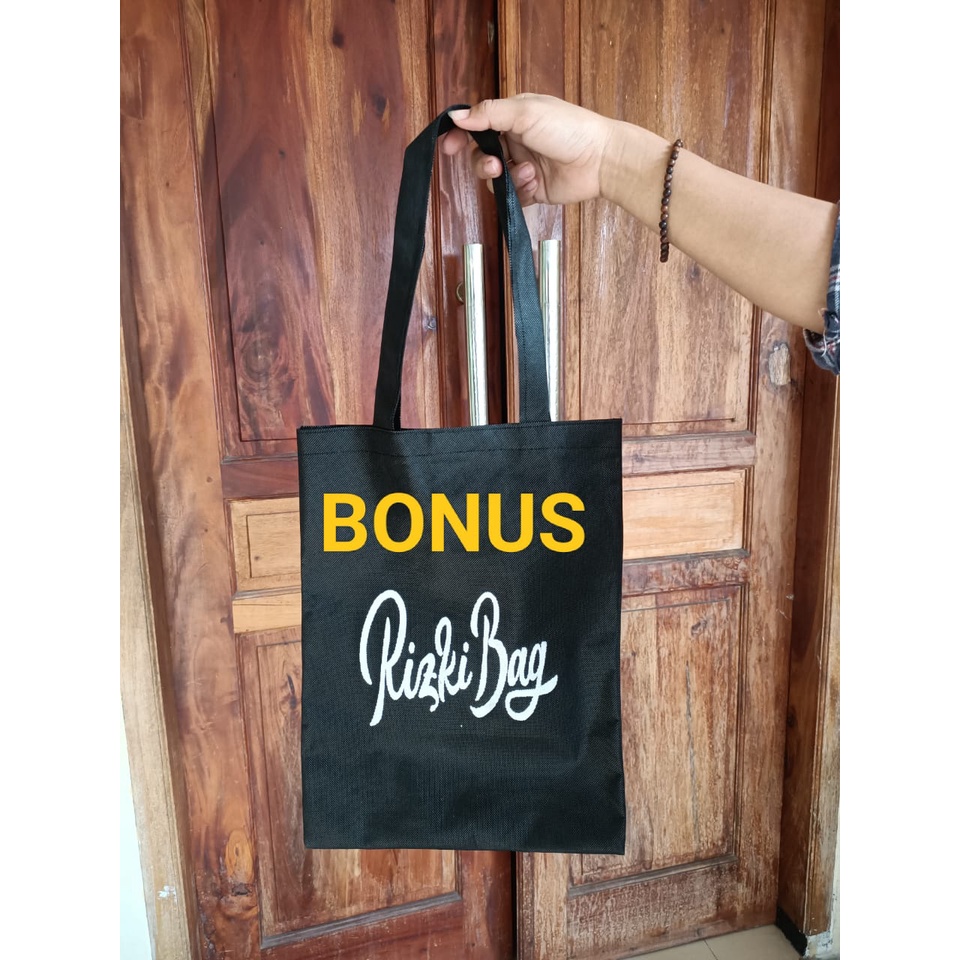 Totebag Wanita Everyting Will Be Ok Pakai Resleting
