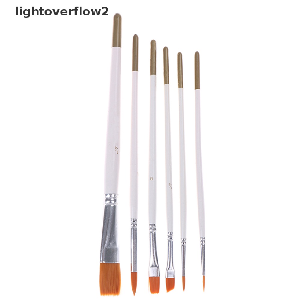 (lightoverflow2) 6pcs / Set Kuas Lukis Cat Air / Minyak / Akrilik