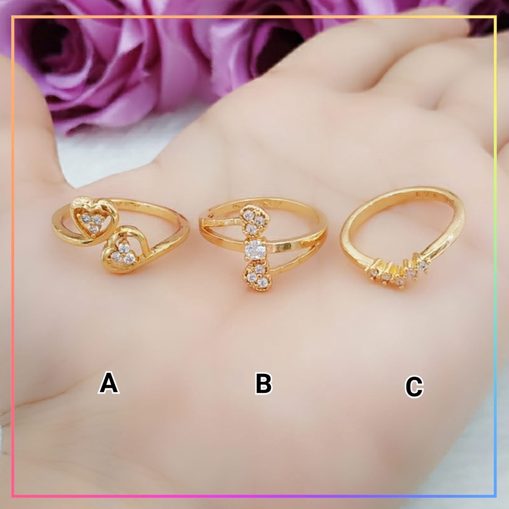 Cincin xuping cincin dewasa spiral terbaru permata zirkon murah perhiasan wanita lapis emas gold A172