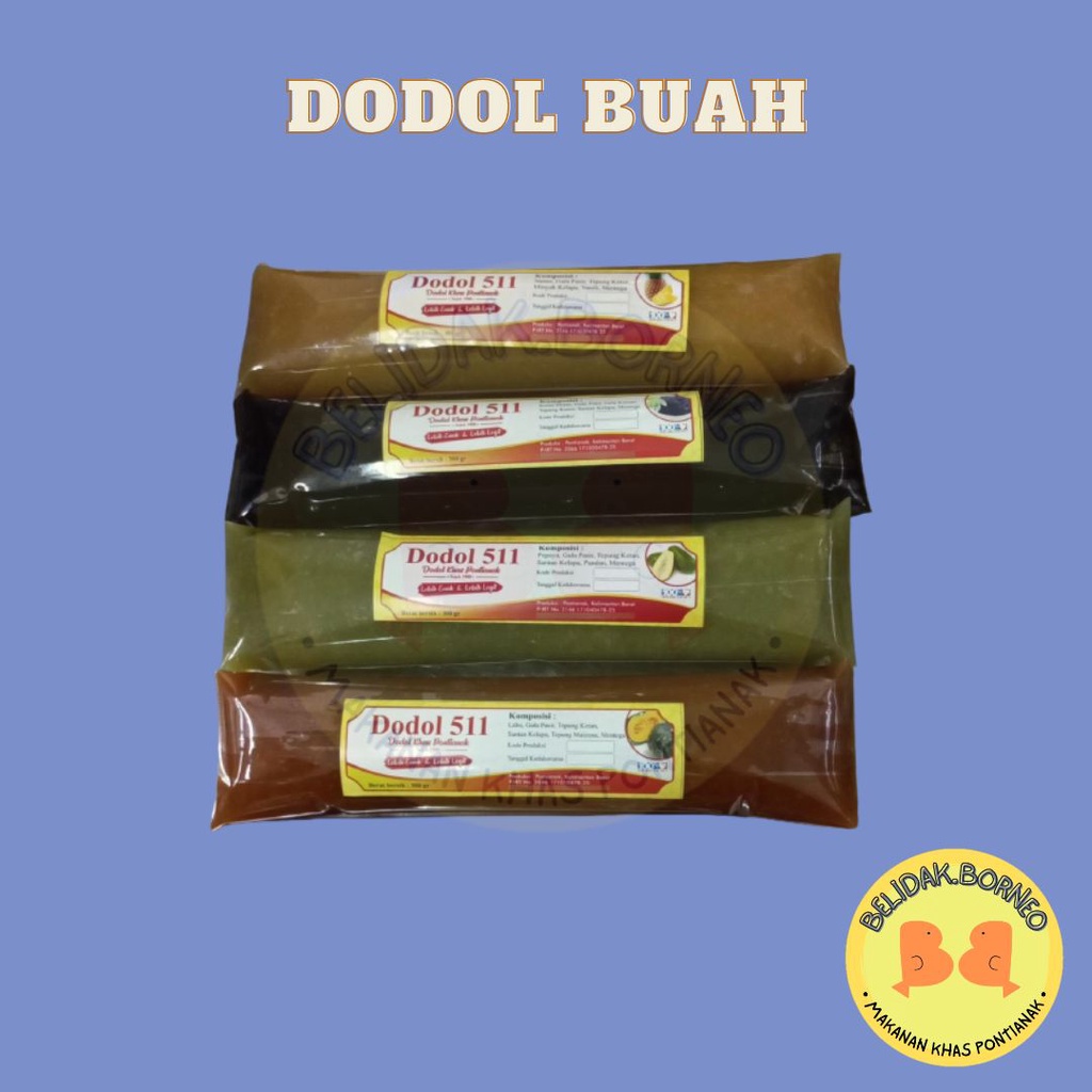 

Dodol 511 Asli Pontianak (Tersedia Labu, Ketan Hitam, Pepaya, Nanas) 300 gr