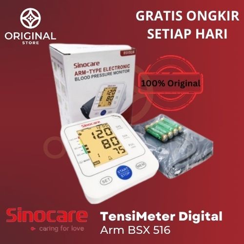 TENSIMETER DIGITAL OTOMATIS BSX 516 SINOCARE ALAT CEK TEKANAN DARAH OTOMATIS ARM MONITOR BSX-516 - SINOCARE